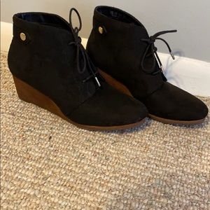 Black Wedge Booties